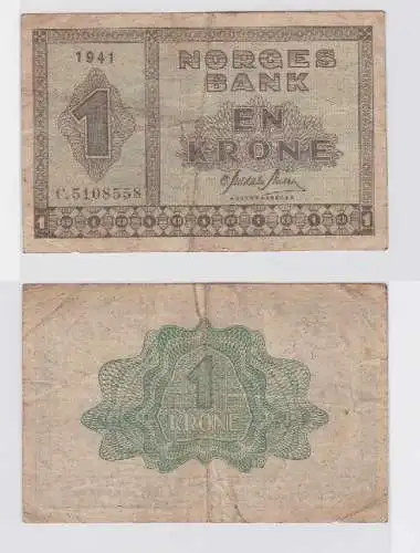 1 Krone Banknote Norwegen 1941 (118659)