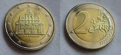 2 Euro Gedenkmünze Griechenland Arkadi Kloster 2016 Stgl.  (159064)