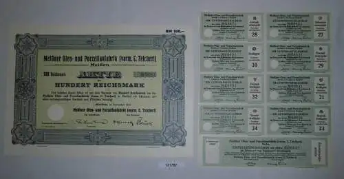 100 RM Aktie Meißner Ofen- und Porzellanfabrik (vorm.C.Teichert) 1934 (131757)