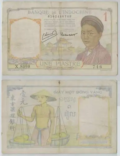 1 Piastres Banknote Franz. Indo China (1932-39) Pick 54 (141527)