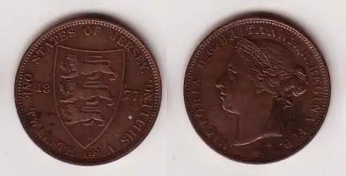 1/12 Schilling Kupfer Münze Jersey 1877 (114406)