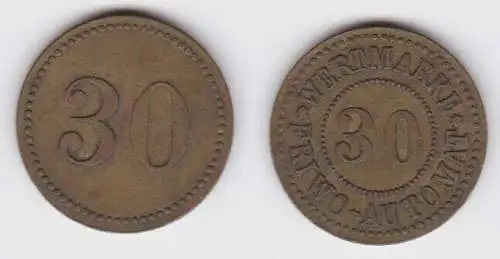 alte Messing Münze Wertmarke 30 Pfennig FRIWO Automat um 1920 (140909)