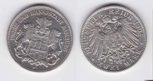 2 Mark Silbermünze Freie und Hansestadt Hamburg 1904 Jäger 63 ss (151165)