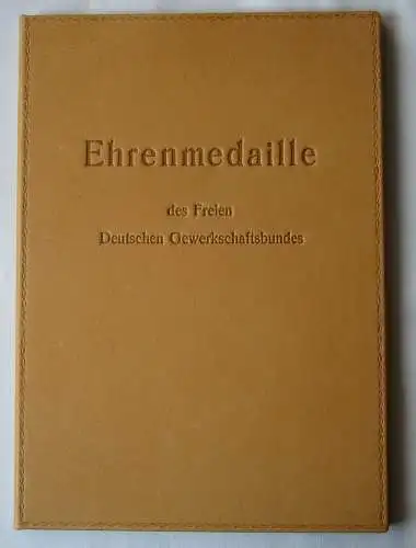 DDR Urkundenmappe Ehrenmedaille des Freien dt. Gewerkschaftsbundes FDGB (110032)