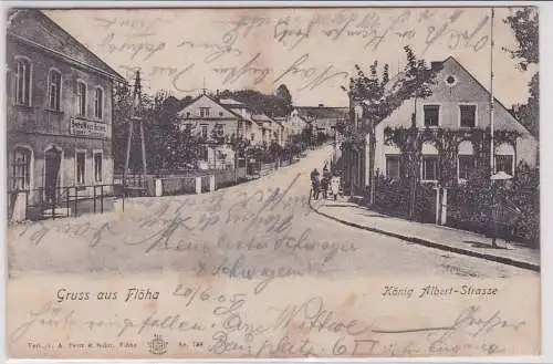 78383 Ak Gruß aus Flöha König Albert Straße 1905