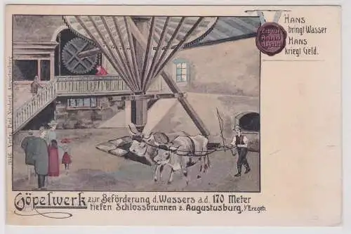 99766 Ak Schloßbrunnen zu Augustusburg Göpelwerk um 1910