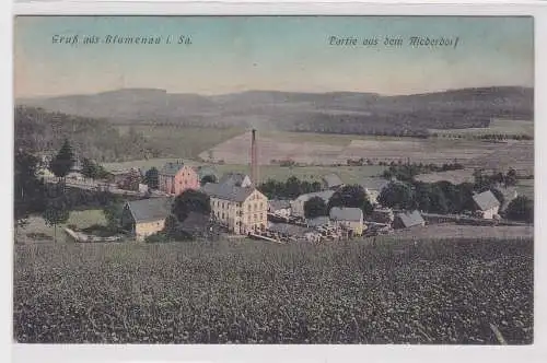 88728 Ak Gruß aus Blumenau in Sachsen Partie aus dem Niederdorf 1911