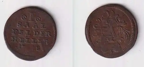 1 Heller Kupfer Münze Sachsen Coburg Saalfeld 1758 ss (129942)