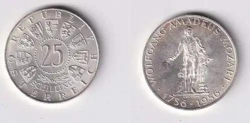 25 Schilling Silber Münze Österreich Wolfgang Amadeus Mozart 1956 (149882)