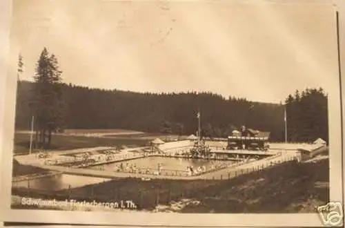 schöne Ak Schwimmbad Finsterbergen in Thüringen 1931