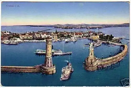 schöne Ak Lindau im Bodensee Totalansicht um 1910