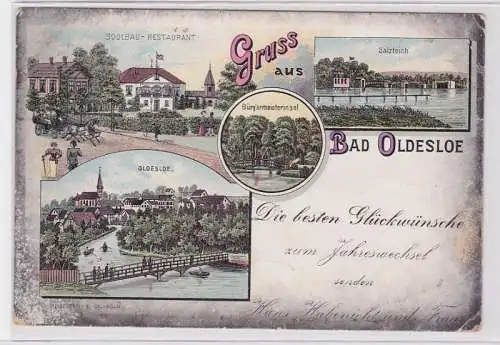 87235 Lithografie AK Gruss aus Bad Oldesloe - Salzteich, Soolbad Restaurant