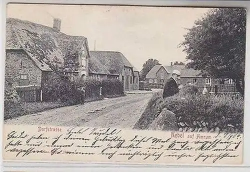 64790 Ak Nebel auf Amrum Dorfstrasse 1908