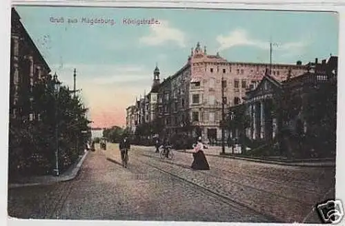 35282 Ak Gruß aus Magdeburg Königstrasse 1912