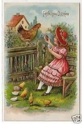 21587 Präge Ak Fröhliche Ostern Küken usw. um 1900