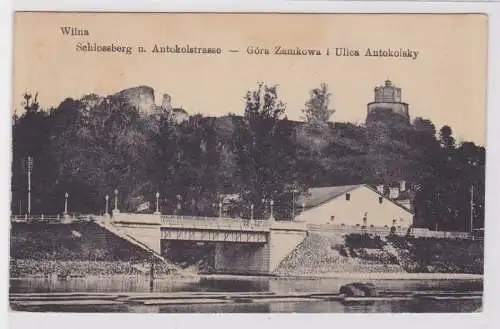 79946 Feldpost Ak Wilna Vilnius Schlossberg und Antokolstrasse 1917