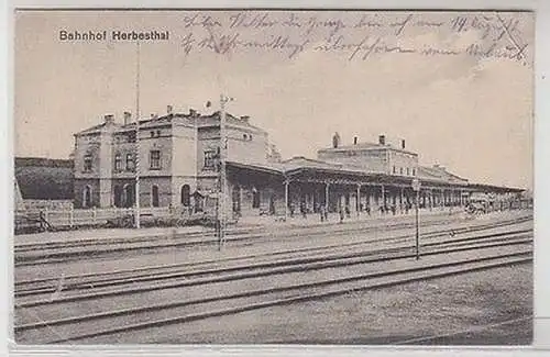 12688 Ak Bahnhof Herbesthal Bahnsteigansicht 1916