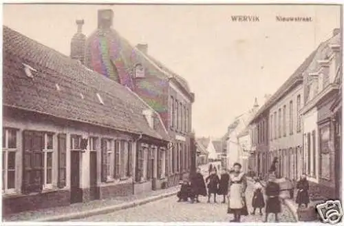 29484 Feldpost Ak Wervik Nieuwstraat Belgien 1916