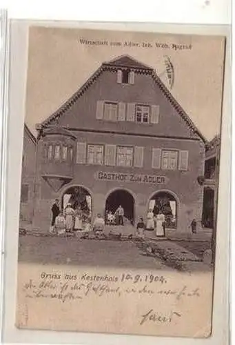 50906 Ak Gruß aus Kestenholz Gasthof zum Adler 1904