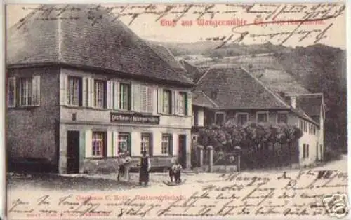 11022 Ak Gruß aus Wangenmühle Elsass Gasthaus 1904