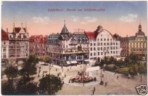 16929 Ak Düsseldorf Partie am Wilhelmsplatz um 1920