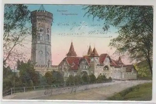 16514 Feldpost Ak Barmen Kriegerdenkmal 1915