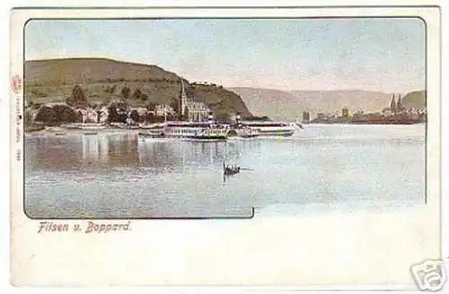 16180 Ak Filsen und Boppard mit Dampfer um 1900