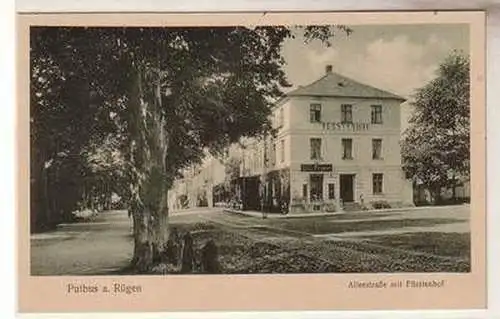 44372 Ak Putbus auf Rügen Alleestraße mit Hotel Fürstenhof um 1920