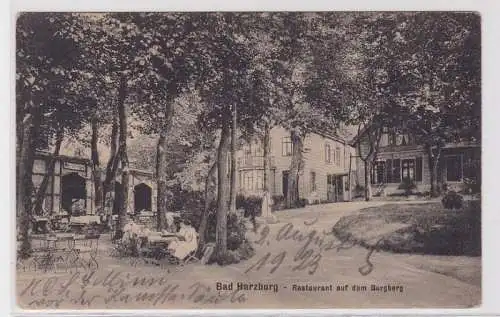 82928 AK Bad Harzburg - Restaurant auf dem Burgberg um 1923