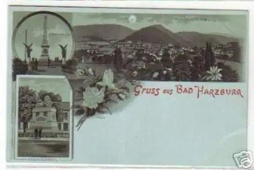 08805 Mondscheinkarte Gruss aus Bad Harzburg um 1900