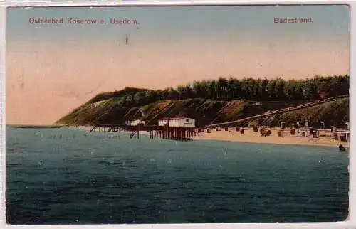 68338 Ak Ostseebad Koserow a. Usedom Badestrand 1950