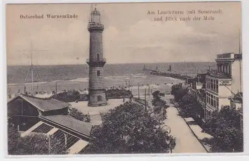 44171 AK Ostseebad Warnemünde - Am Leuchtturm (mit Seestrand) & Moleblick