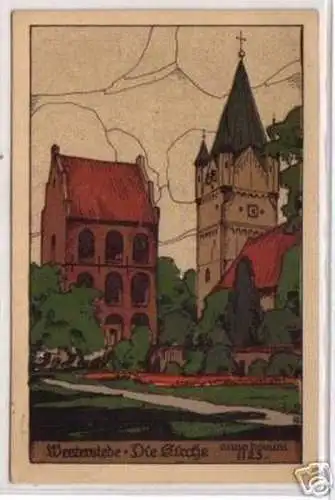 06432 Stein Zeichnung Ak Westerstede die Kirche 1929