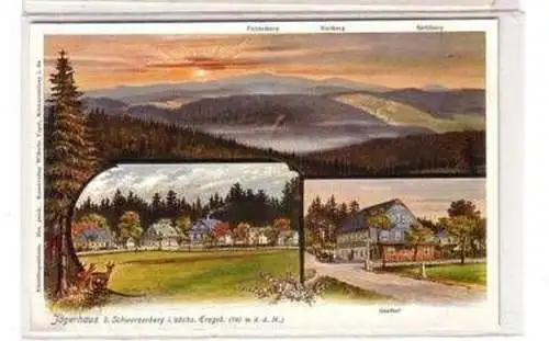 48981 Ak Jägerhaus b. Schwarzenberg Erzgebirge um 1910