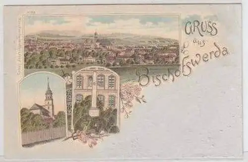 25656 Ak Lithographie Gruß aus Bischofswerda 1896