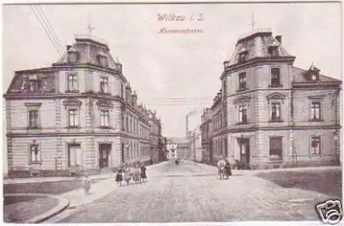 28594 Ak Wilkau in Sa. Hermannstrasse um 1910