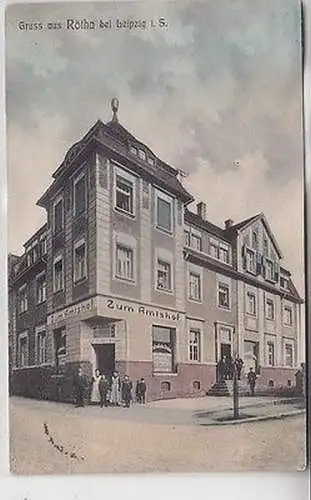 62696 Ak Gruß aus Rötha bei Leipzig in Sa. Gasthaus "Zum Amtshof" um 1915