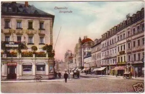 19225 Ak Chemnitz Königstraße Hotel Herrmann 1920