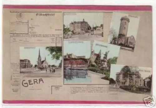 00145 Mehrbild Ak Eilfrachtbrief Gera um 1915