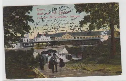 71526 Ak Erfurt, Blick auf den Bahnhof von der Daberstädter Schanze, 1910