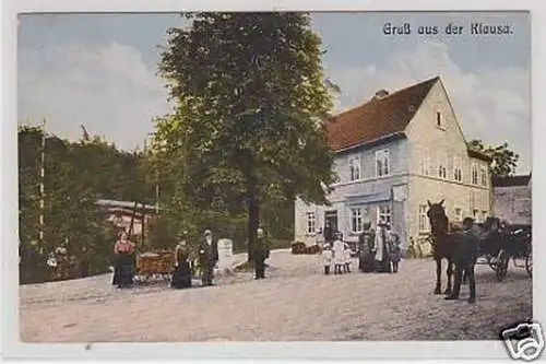 35340 Ak Gruß aus der Klausa Gasthof mit Fuhrwerk 1913