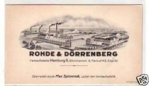 34211 Reklame-Ak Hamburg Rohde & Dörrenberg um 1920