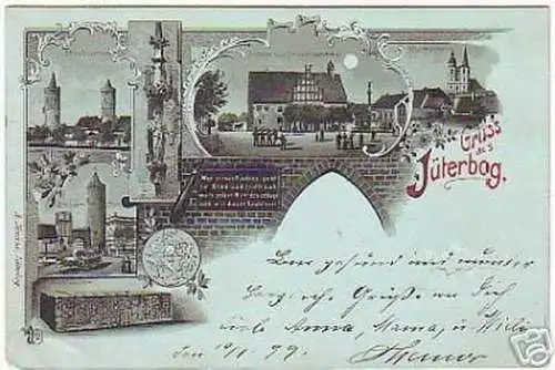 00948 Mondscheinkarte Gruss aus Jüterbog 1899