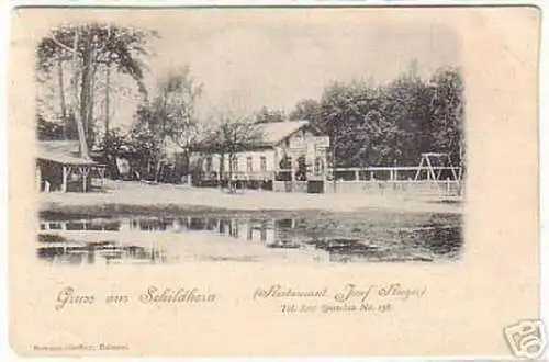 05529 Ak Gruß aus Schildhorn Restaurant J. Rieger 1898