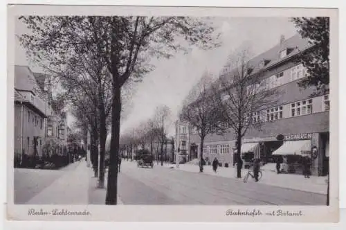 85987 Ak Berlin Lichtenrade Bahnhofstraße mit Postamt 1952