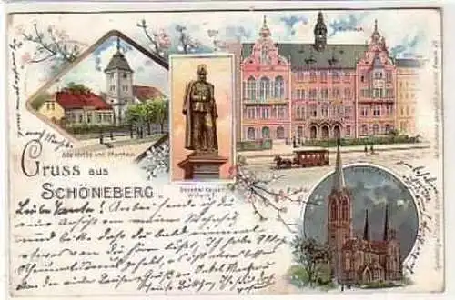 40469 Ak Lithographie Gruß aus Schöneberg 1897