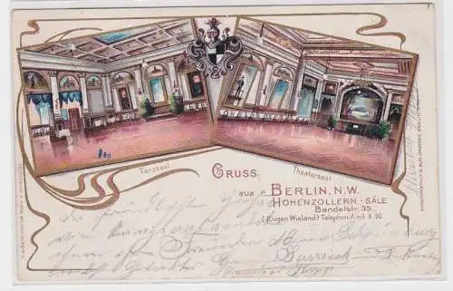 71398 AK Gruss aus Berlin - Hohenzollern Säle, Theater- & Tanzsaal 1902