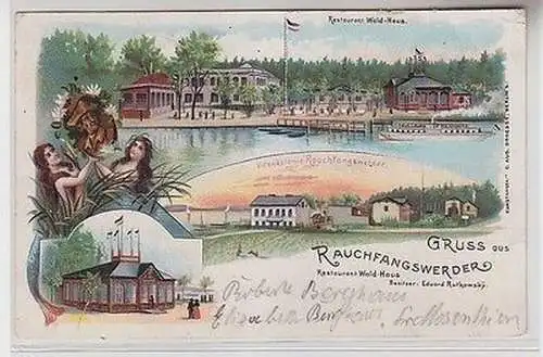 64897 Ak Lithographie Gruss aus Rauchfangswerder Restaurant 1900