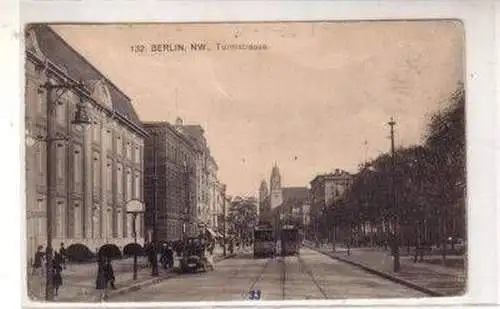 49205 Ak Berlin NW Turmstrasse mit Straßenbahnen 1920