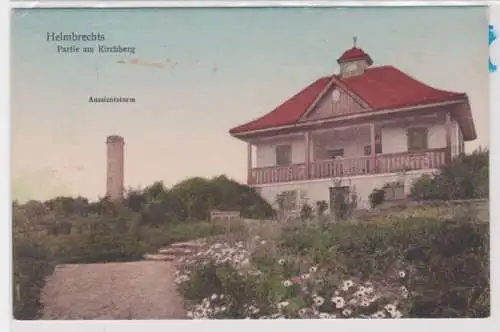 84527 Ak Helmbrechts - Partie am Kirchberg und Blick auf Aussichtsturm um 1920